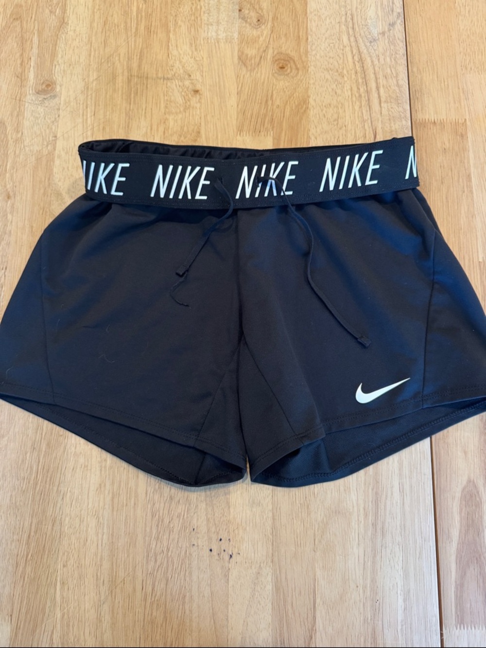 Nike Black Dri-FIT Performance Shorts with White Logo - XS
